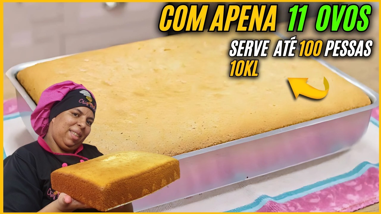 Massa Chiffon Branca GIGANTE: 10kg com SÓ 11 Ovos! 😱 (Receita IMPRESSIONANTE)