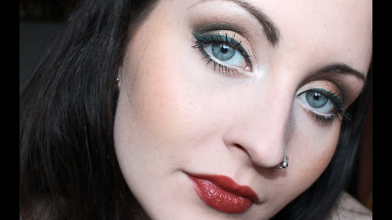 Festive Makeup Golden Bronze & Forest Green YouTube