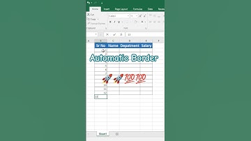 Automatic Border in Excel #border #autofit #excel