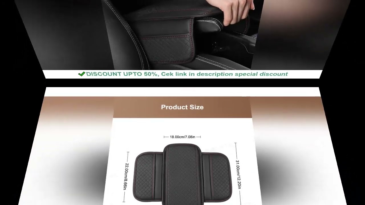 SEAMETAL Car Armrest Box Booster Cushion Storage Bag Center Console Box Protect Cover Heightening Pa