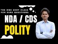 NDA CDS UPSC || LIVE CLASS | COMPLETE POLITY IN ONE SHOT || NDA CDS BATCH || ONE LECTURE FOR POLITY