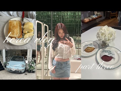 ᯓᡣ𐭩 korea vlog part 3: sanrio hello kitty cafe, shopping & food, seeing friends