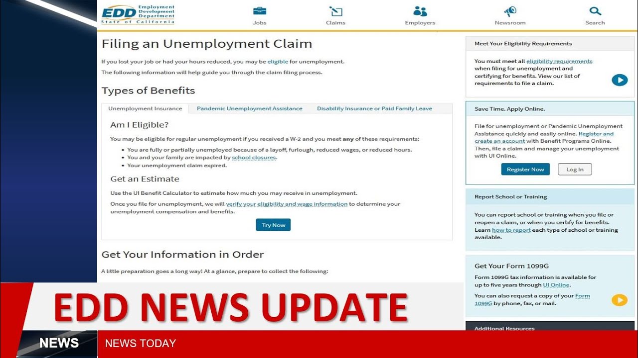 CA EDD Update - New Claims- DNCP, Pending Payments, Unemployment Update