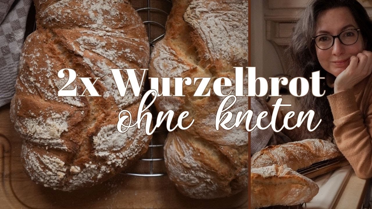Herzhaftes Wurzelbrot ohne Kneten - 2 leckere Rezepte mit Vollkornvariante