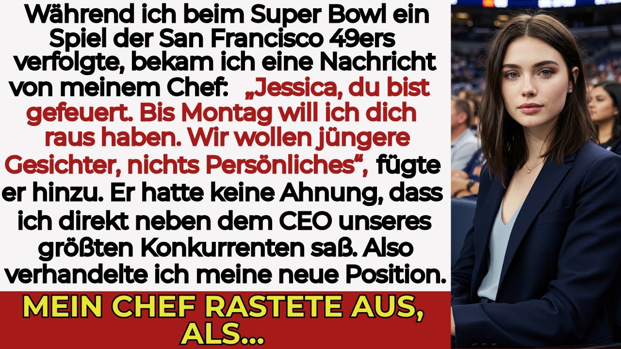 Beim Super Bowl wurde ich per Nachricht gefeuert – sie hatten keine Ahnung, wer neben mir saß.