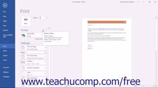 Word 2016 Tutorial Previewing and Printing Documents Microsoft Training