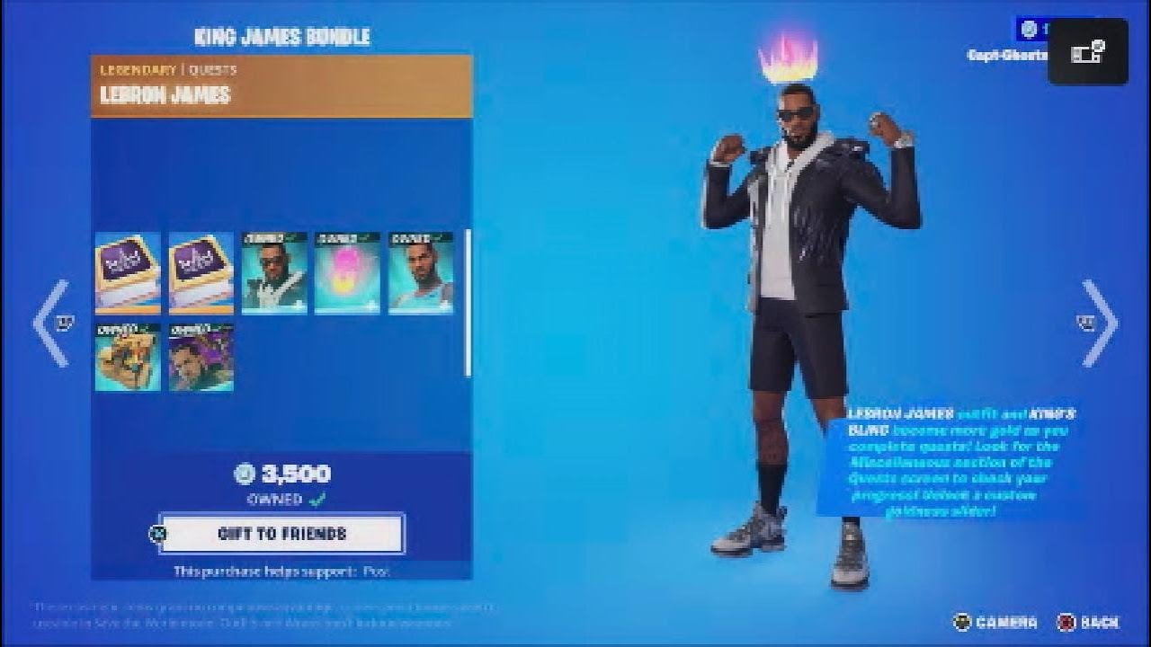Fortnite item shop LEBRON JAMES RETURNED!