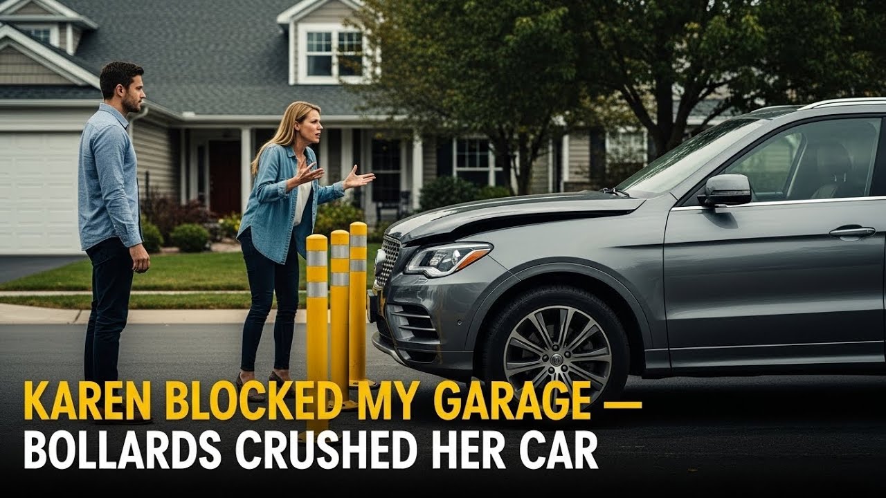 “Karen Thought She Won Blocking My Garage — Then the Bollards Hit” | True HOA Story