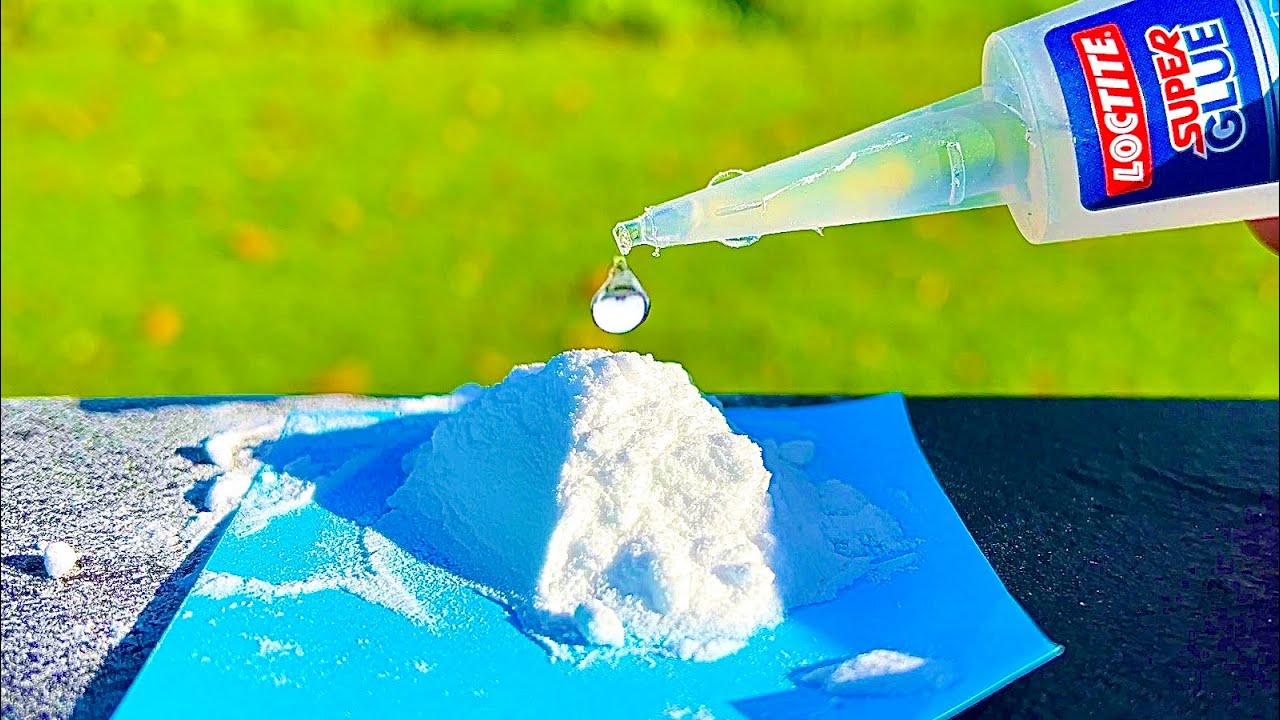 Super Glue and Baking soda  Pour Glue on Baking soda and Amaze With Results