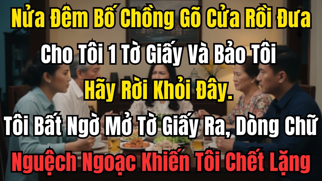 Nửa Đêm Bố Chồng Gõ Cửa Rồi Đưa Cho Tôi 1 Tờ Giấy Và Bảo Tôi Hãy Rời Khỏi Đây. Tôi Bất Ngờ Mở Tờ...