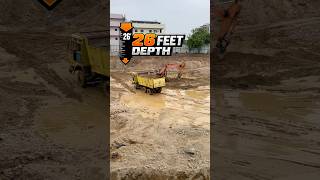 26 Feet Deep Basement Excavation | Hitachi PC350 | Rainy Season Execution #excavation #hyderabad