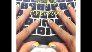 How to Triple Chevron Multi Colored Tip Nail Tutorial