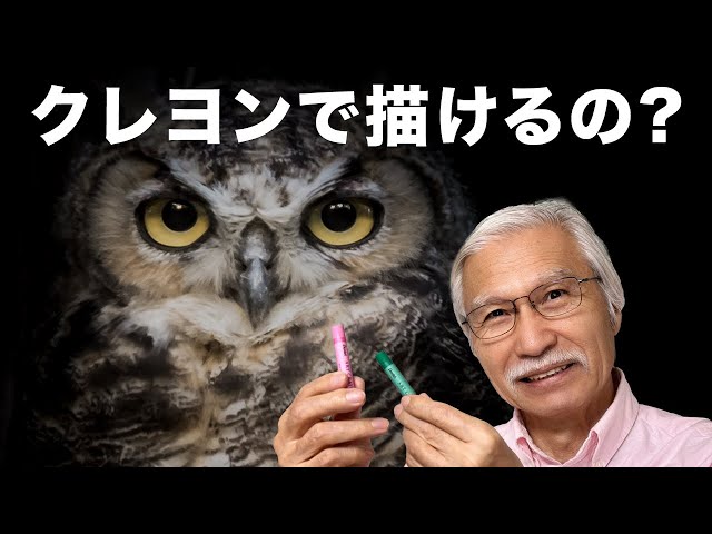 【楽しい大人のクレヨン画】フクロウを描いてみよう！