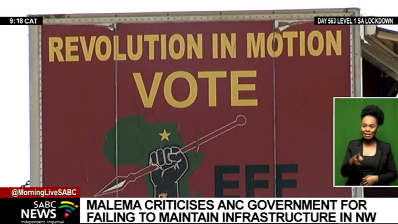Malema lambastes ANC for poor maintenance of infrastructure built by the late Lucas Mangope