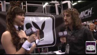 Backstageaess Interviews Playmate Of The Year Claire Sinclair At Namm 2012.