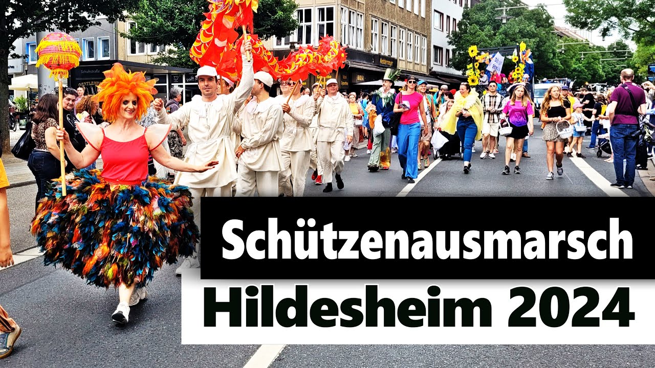 Erlebe den Hildesheimer Schützenausmarsch 2024 in 4K - der Schützenumzug an der Schuhstraße