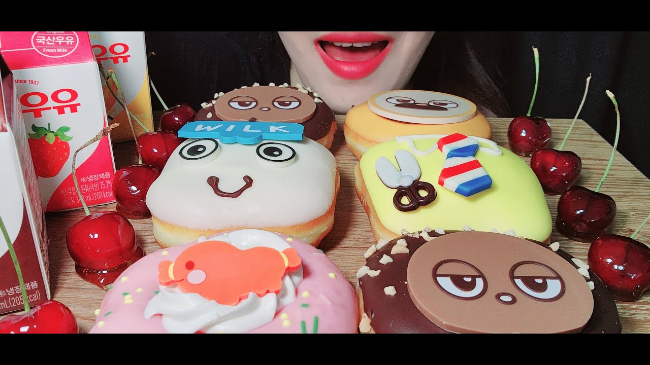 ASMR BREAD BARBER SHOP DONUT CHERRY TANGHULU MUKBANG 브레드이발소도넛 체리탕후루 먹방 YouTube