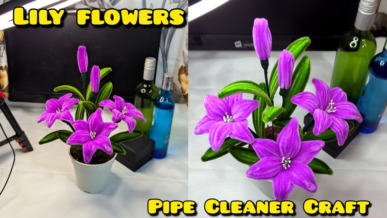 Lily Flowers | Flower making tutorial | DIY Craft Pipe Cleaner 