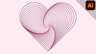 Heart Spiral | Create a Heart Shape | ILLUSTRATOR TUTORIAL screenshot 3