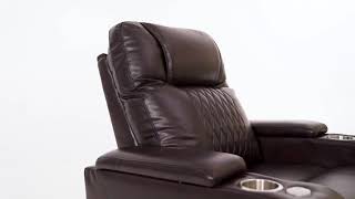 Power Motion Recliner with USB Charging Port and Cup Holders design and 360° Swivel Tray Table