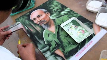 Tranh đá quý GiaGia - Gửi tâm hồn vào Chân dung Bác Hồ