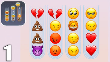 Emoji Sort Master - Gameplay Walkthrough Part 1 All Levels 1-20 (Android & iOS)