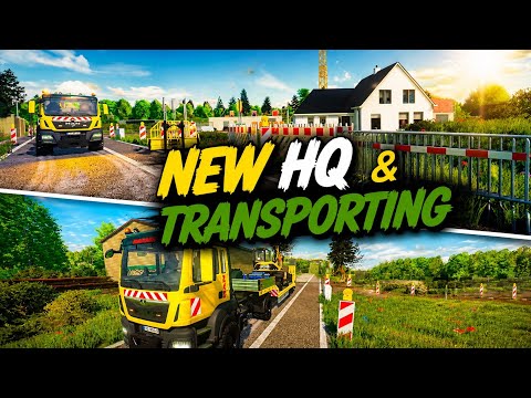 🚜 New HQ Tour/Our First Project/transporting machinery | Public Work | Farming Simulator 22 PS5 🚛💨