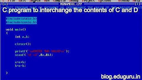 C program to interchange the contents of C and D