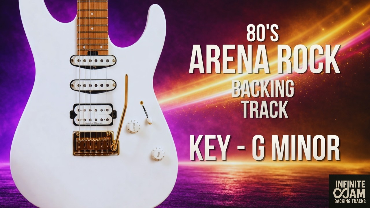 80's Arena Rock Backing Track in G Minor - Guitar Jam 120BPM