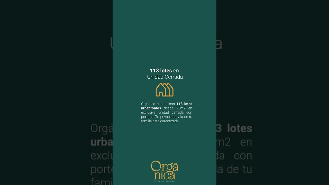 Proyecto Lotes en La Ceja "Orgánica"