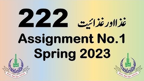 AIOU Code 222 Solved Assignment No.1 Spring 2023