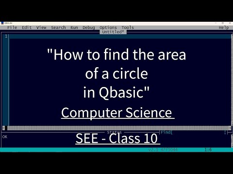 (QBASIC) How to find the area of a circle in qbasic