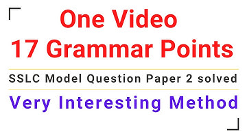 SSLC Model Question Paper 2022 | 10th English | 1 Video 17 Grammar Points |
