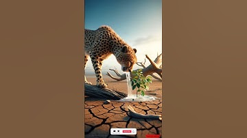 Leopard rescues a withered guava plant #ai #tree #leopard #save #water