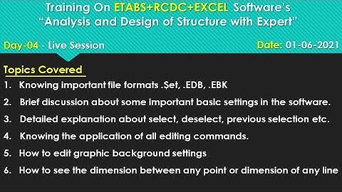ETABS (Live Session Day - 04) | 1st June 2021 I Civil Engineering I IS456