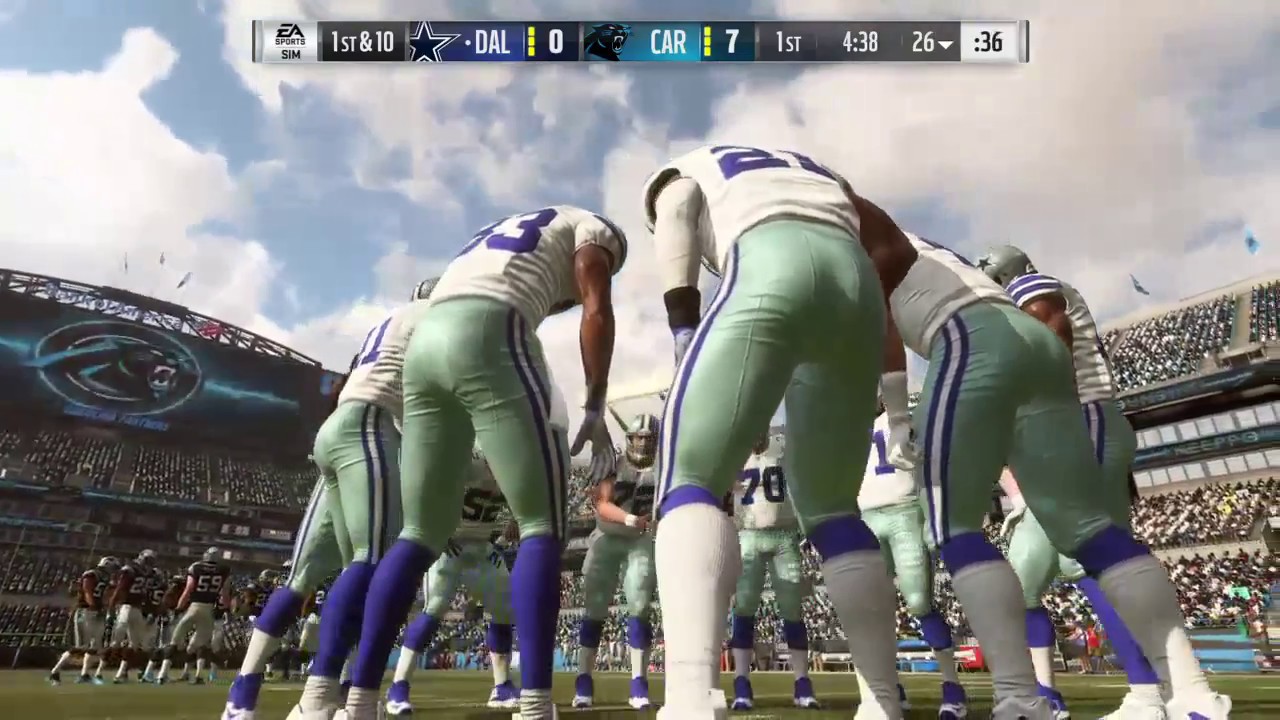 Dallas Cowboys vs Carolina Panthers Madden 19 Full Game Simulation