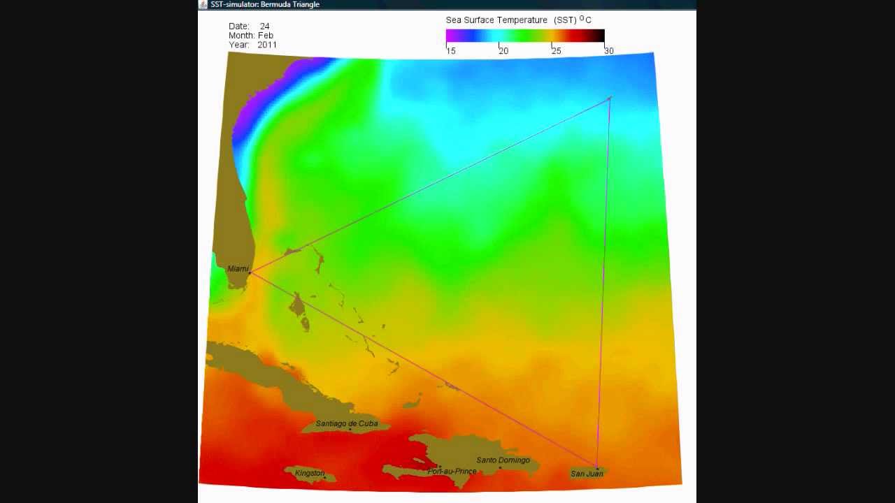 Sea surface temperature (SST) of Bermuda Triangle YouTube