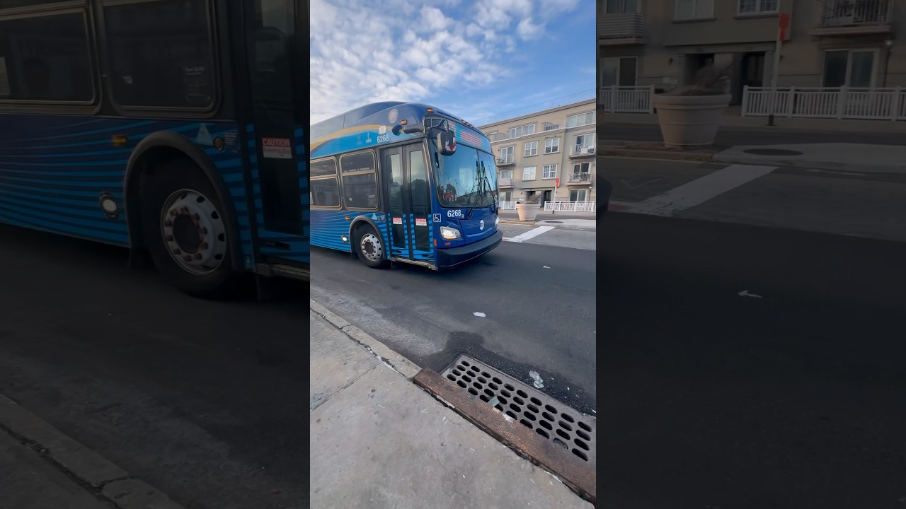 2020 New Flyer XD60 Q53 #6268 turns onto Beach 102 Street