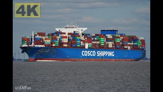 CSCL STAR - Shipspotting Germany 🇩🇪 IMO 9466867 - River Elbe near City Otterndorf - 4K VIDEO