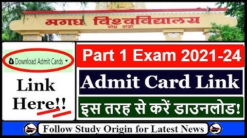 Magadh University Part 1 Admit Card 2023 | Magadh University Part 1 Admit Card Kaise Download Karen