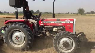 massey 241 4x4 on 9 ft rotavator