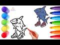 How To Draw cute Tralalero Tralala Drawing, Painting &amp; Coloring For Kids and Toddlers_ Child Art 🐋🌈🎨