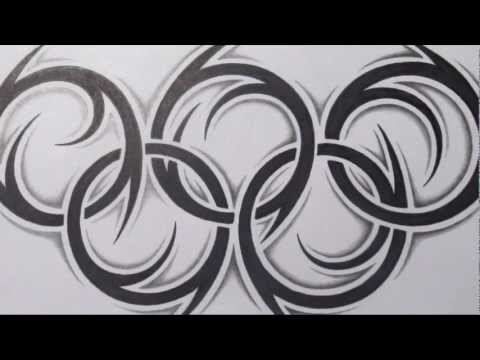 How to Draw the Olympic Rings - Tribal Tattoo Design Style
