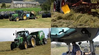 Silage 2017 Raking, bailing, wrapping, stacking ft John Deere