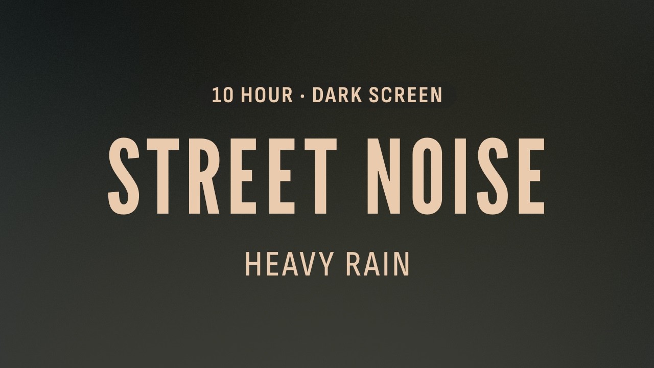 Heavy Rain Noise to Block Street Noise | Dark Screen | 10 Hours