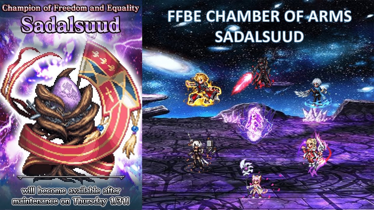 [FFBE GL] Chamber of Arms - Champion of Freedom and Equality - Sadalsuud | Hard | All Missions