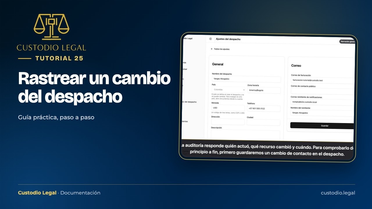 Miniatura do tutorial: Rastrear un cambio del despacho