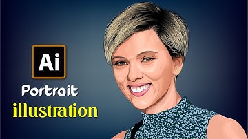 Digital Portrait Painting in adobe illustrator | Vector Art | FACE DRAWING - Scarlett Johansson