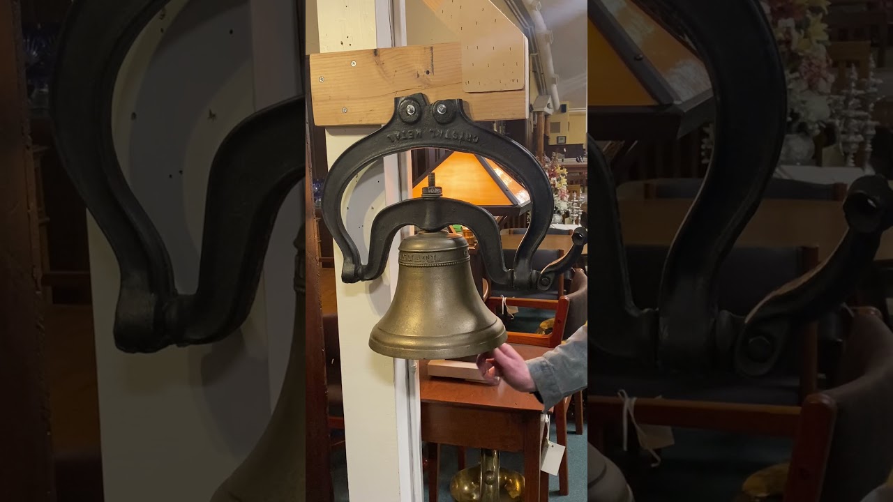 Architectural Salvage Antique 11.5" Locomotive Brass Bell, G.W. Coffin