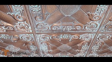 TD22 Faux Tin Ceiling Tile in Weathered Copper - Install Ceiling Tiles - Talissa Decor